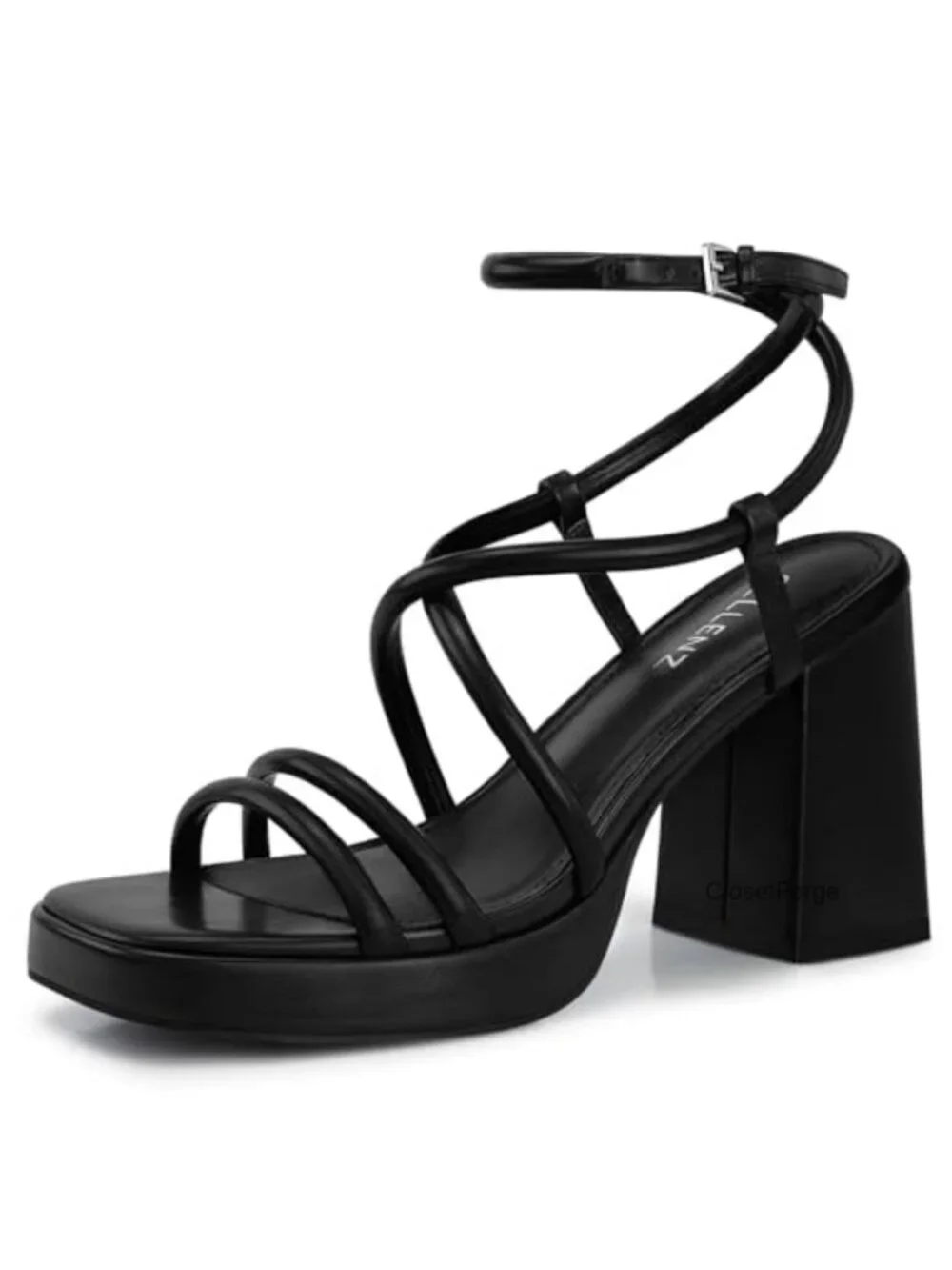 Chunky Platform Heels Strappy High Heel Sandals Women's 4.3 Inch Block Heel